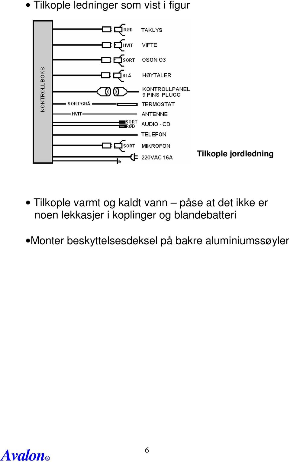 det ikke er noen lekkasjer i koplinger og