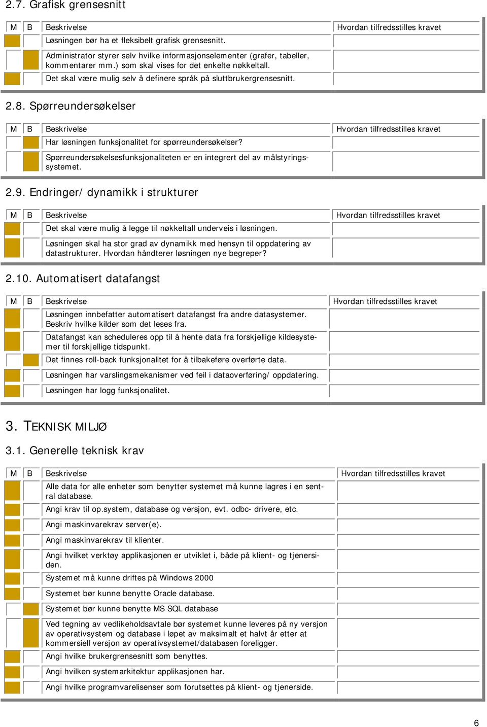 Spørreundersøkelsesfunksjonaliteten er en integrert del av målstyringssystemet. 2.9. Endringer/ dynamikk i strukturer Det skal være mulig å legge til nøkkeltall underveis i løsningen.