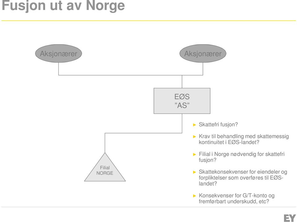 Filial NORGE Filial i Norge nødvendig for skattefri fusjon?