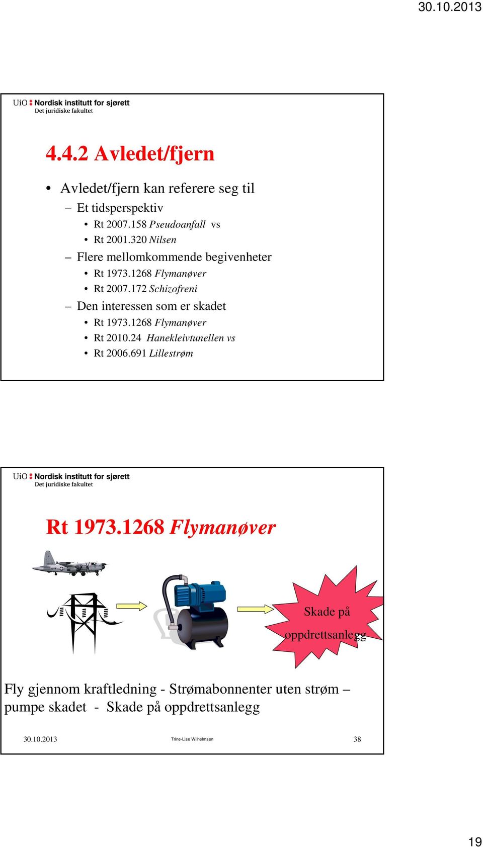 172 Schizofreni Den interessen som er skadet Rt 1973.1268 Flymanøver Rt 2010.24 Hanekleivtunellen vs Rt 2006.