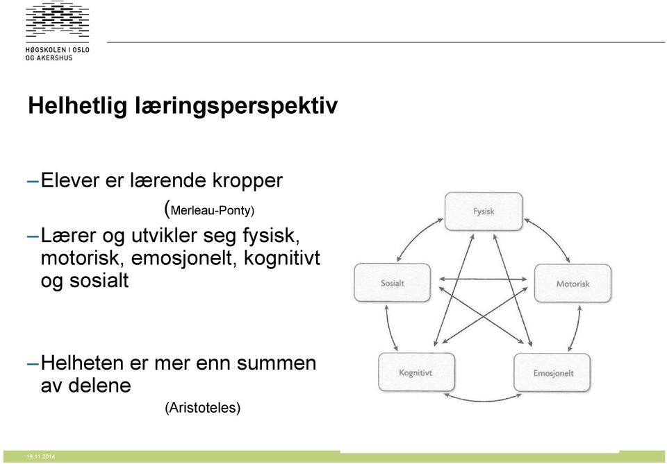 fysisk, motorisk, emosjonelt, kognitivt og