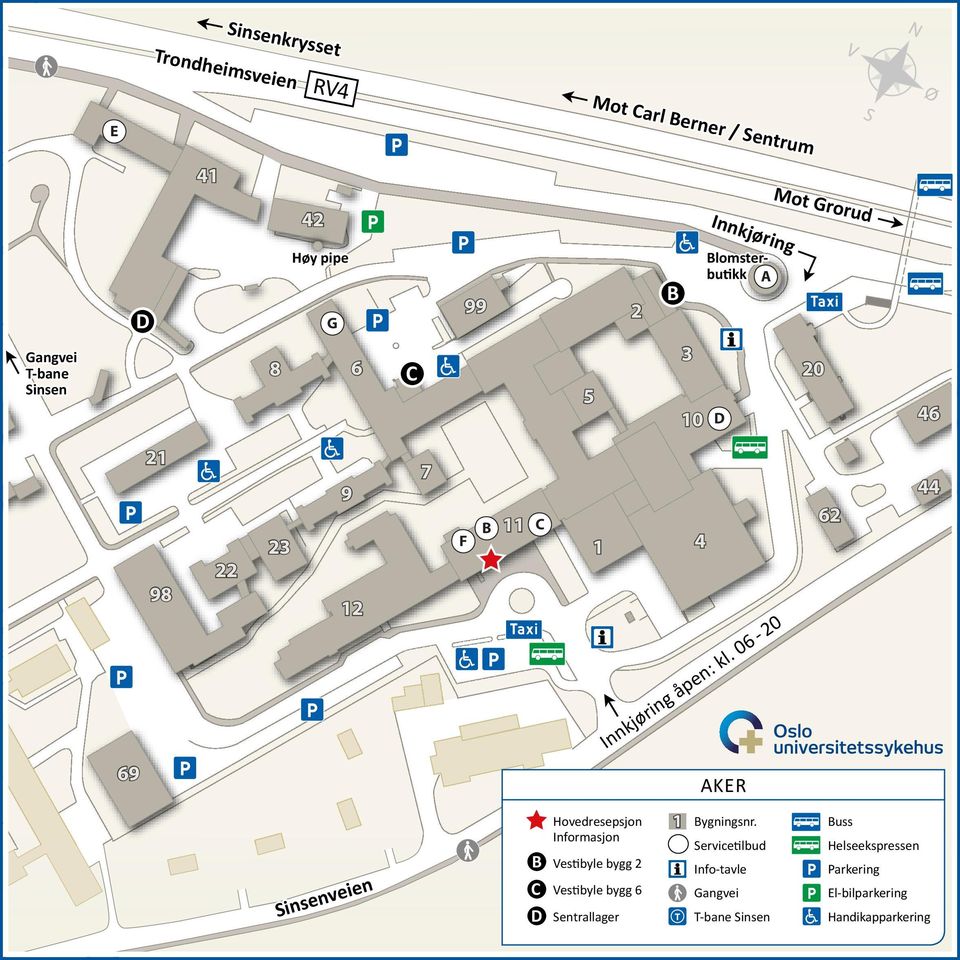 :k n pe 06 20 k Inn 69 AKER Hovedresepsjon Informasjon Sin eien senv 1 Bygningsnr.