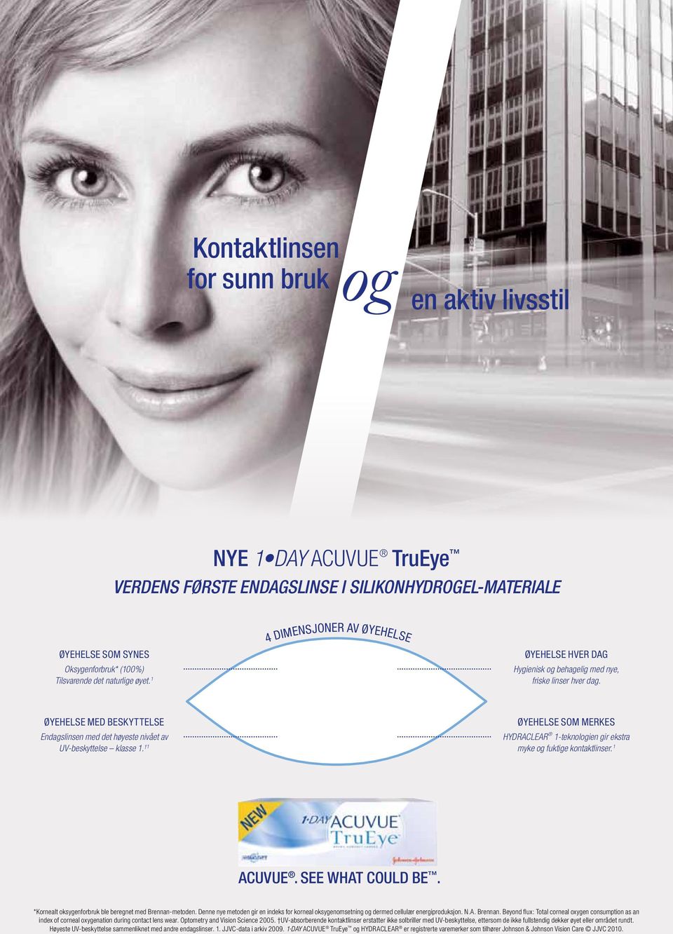 1 Øyehelse som merkes HYDRACLEAR 1-teknologien gir ekstra myke og fuktige kontaktlinser. 1 ACUVUE. SEE WHAT COULD BE. *Kornealt oksygenforbruk ble beregnet med Brennan-metoden.