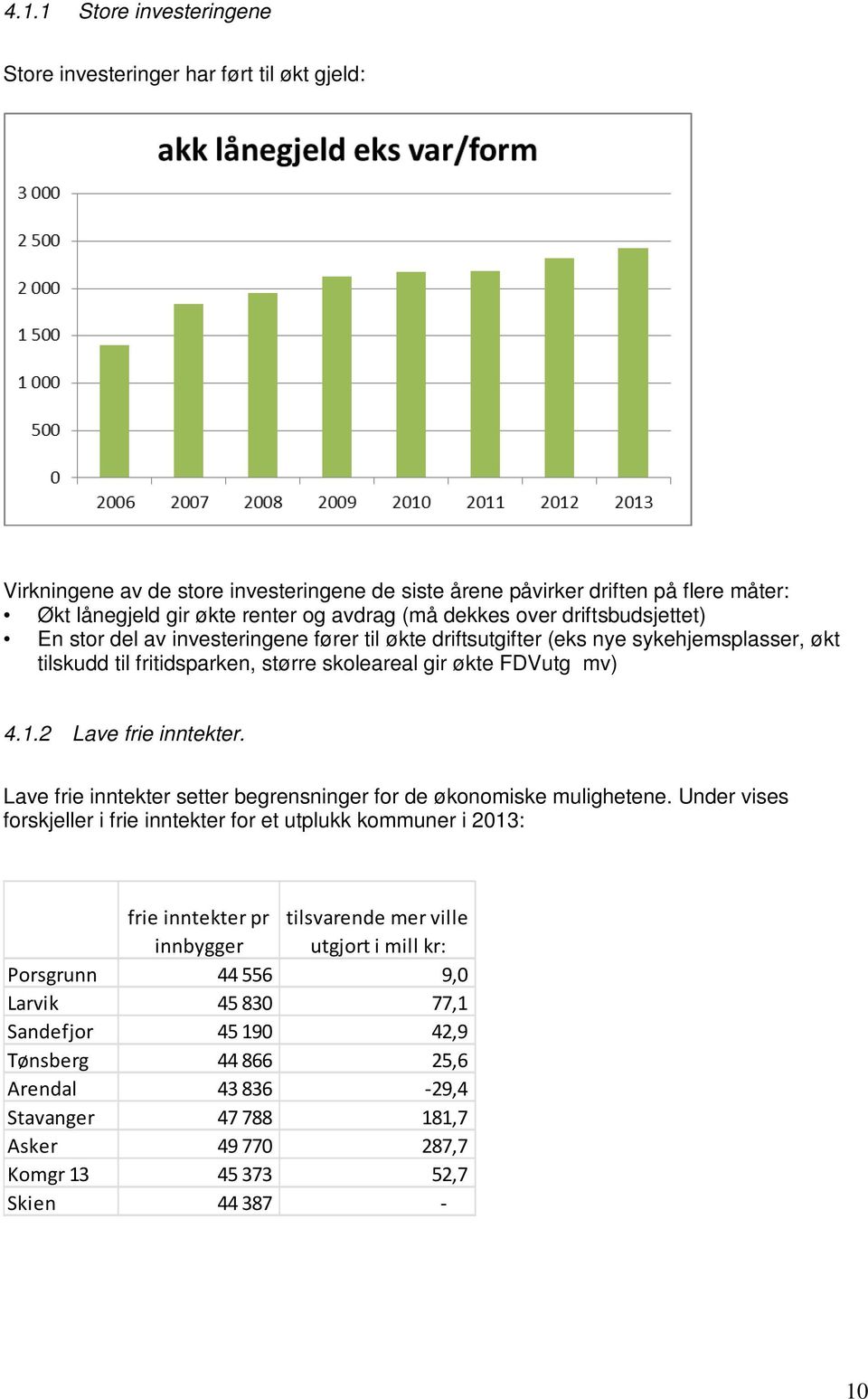 2 Lave frie inntekter. Lave frie inntekter setter begrensninger fr de øknmiske mulighetene.