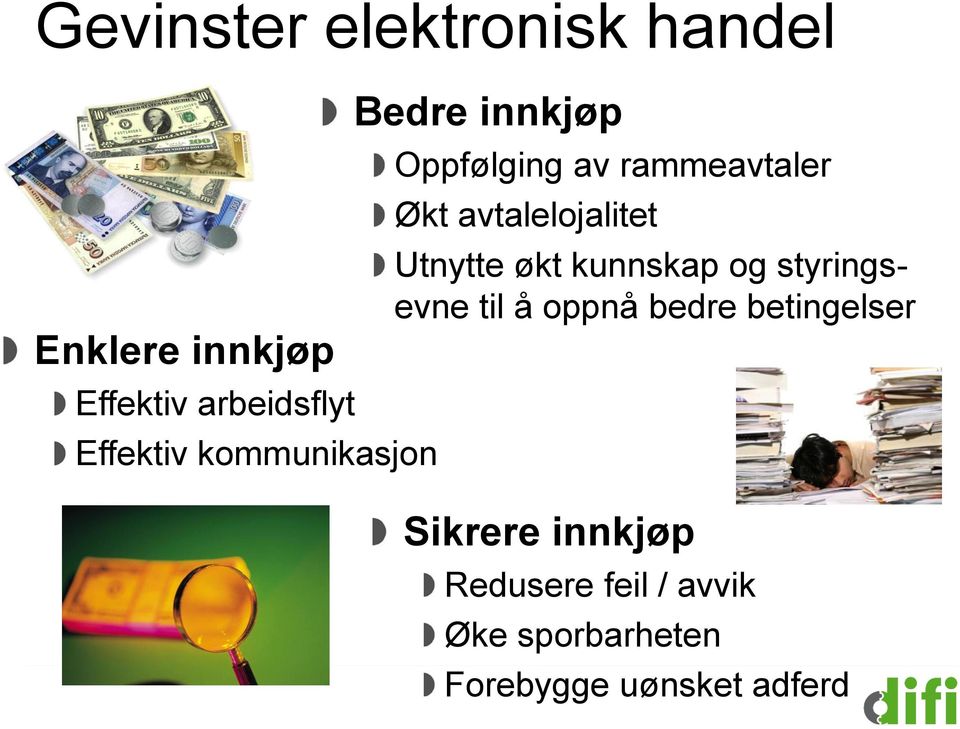 avtalelojalitet Utnytte økt kunnskap og styringsevne til å oppnå bedre