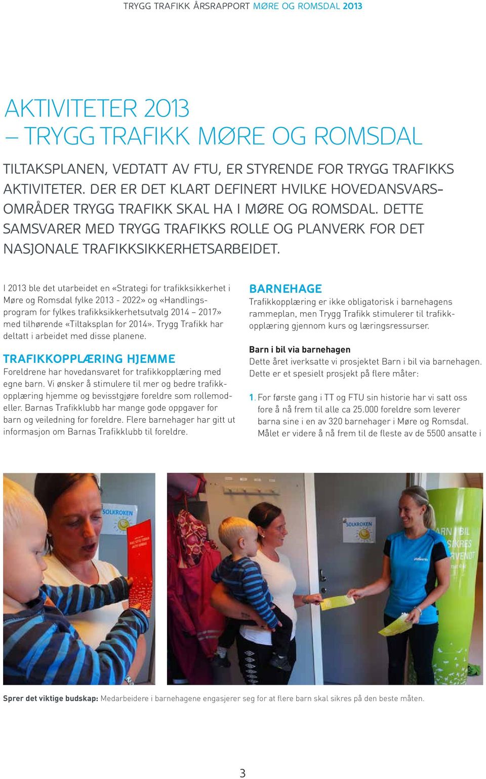 I 2013 ble det utarbeidet en «Strategi for trafikksikkerhet i Møre og Romsdal fylke 2013-2022» og «Handlingsprogram for fylkes trafikksikkerhetsutvalg 2014 2017» med tilhørende «Tiltaksplan for 2014».