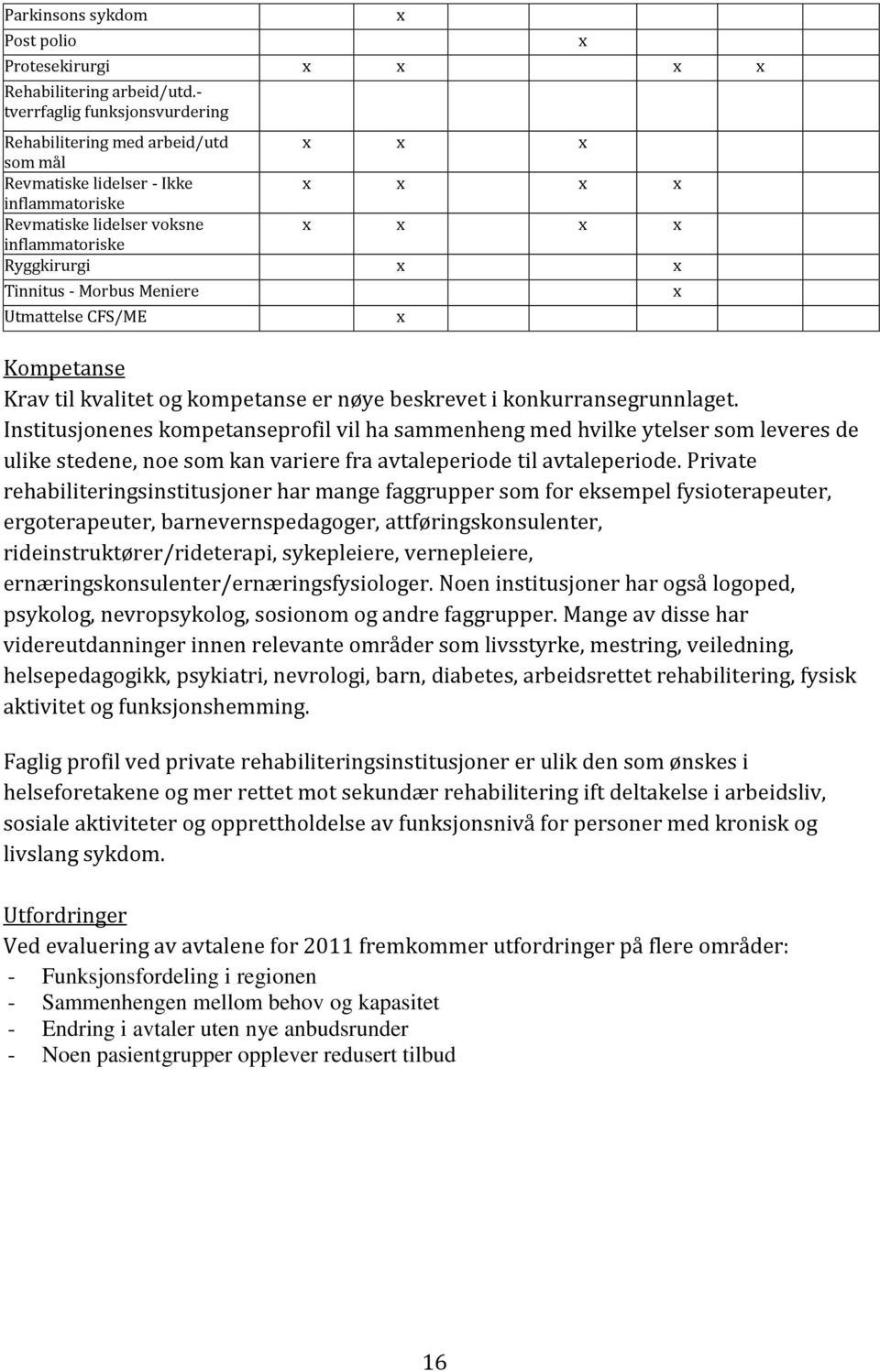 Utmattelse CFS/ME Kompetanse Krav til kvalitet og kompetanse er nøye beskrevet i konkurransegrunnlaget.