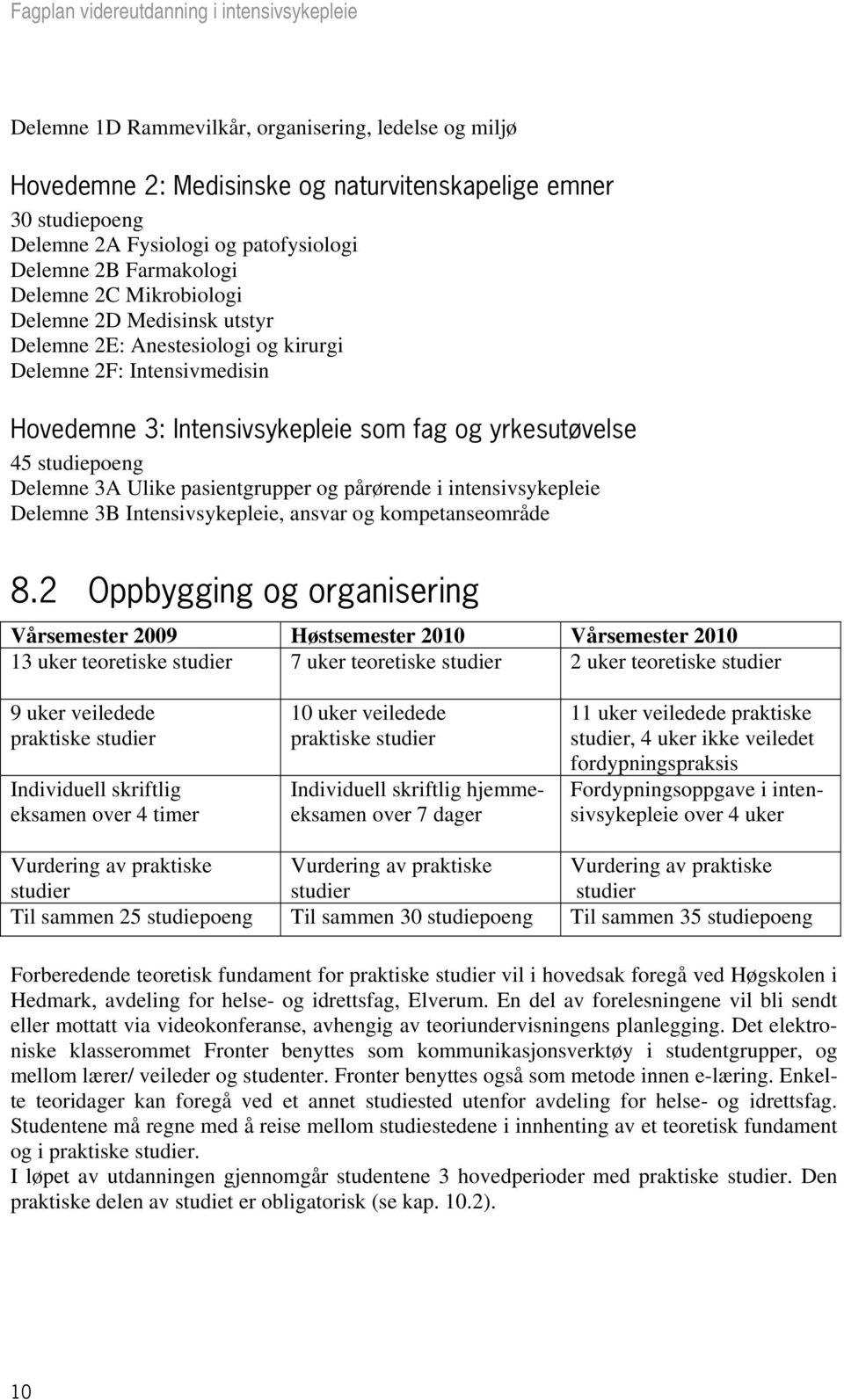 pasientgrupper og pårørende i intensivsykepleie Delemne 3B Intensivsykepleie, ansvar og kompetanseområde 8.