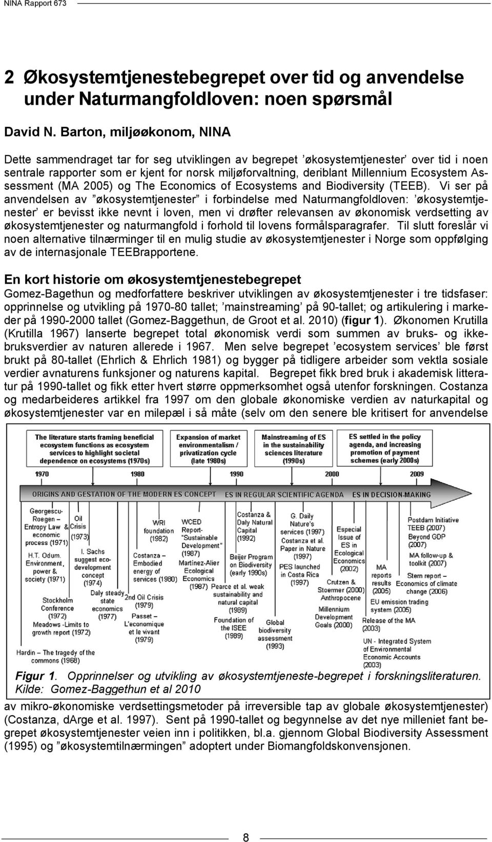 Ecosystem Assessment (MA 2005) og The Economics of Ecosystems and Biodiversity (TEEB).