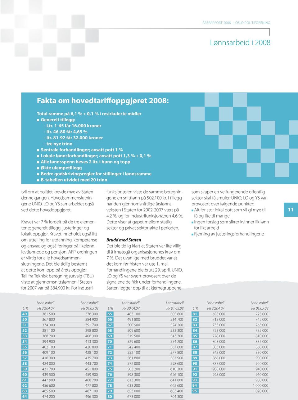 i bunn og topp Økte ulempetillegg Bedre godskrivingsregler for stillinger i lønnsramme B-tabellen utvidet med 20 trinn tvil om at politiet krevde mye av Staten denne gangen.