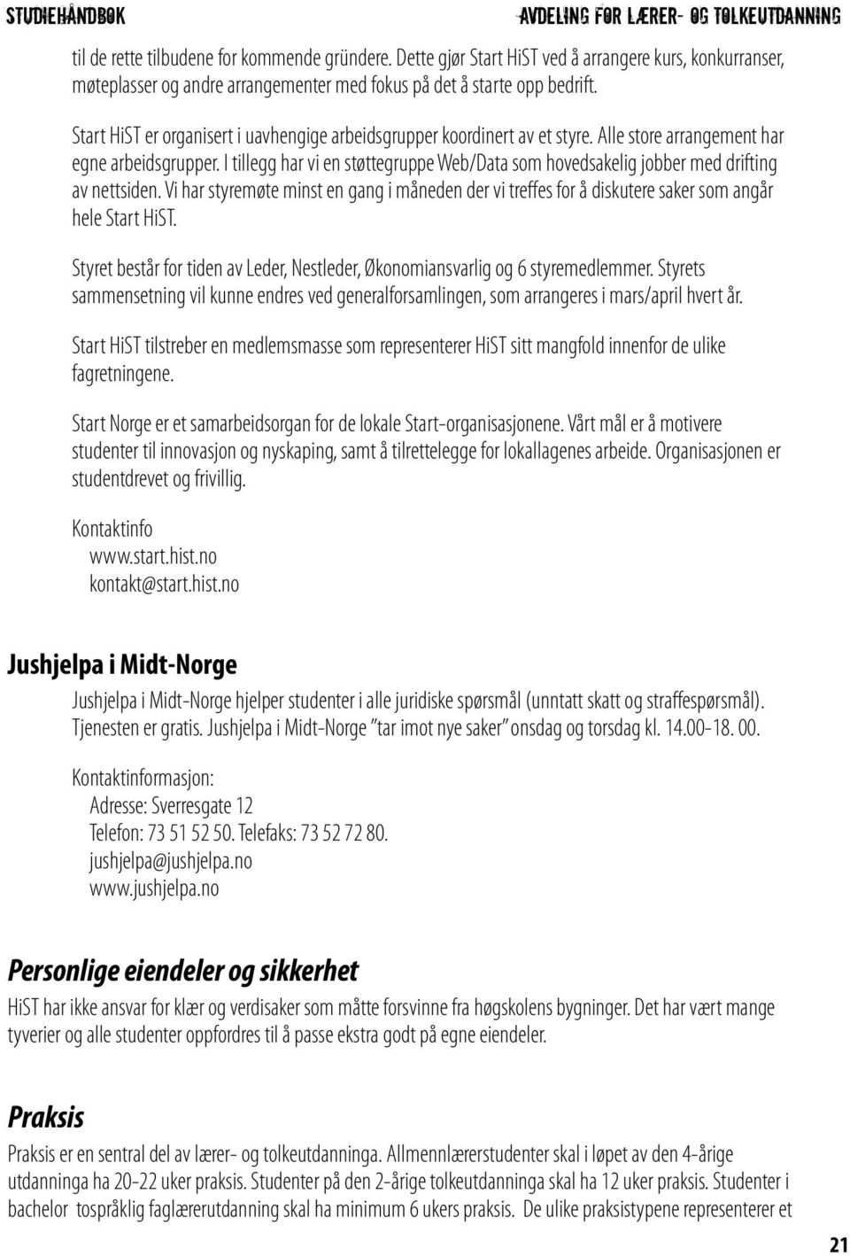 I tillegg har vi en støttegruppe Web/Data som hovedsakelig jobber med drifting av nettsiden. Vi har styremøte minst en gang i måneden der vi treffes for å diskutere saker som angår hele Start HiST.