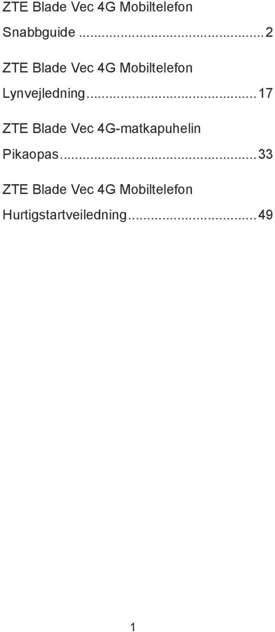 ..17 ZTE Blade Vec 4G-matkapuhelin Pikaopas.