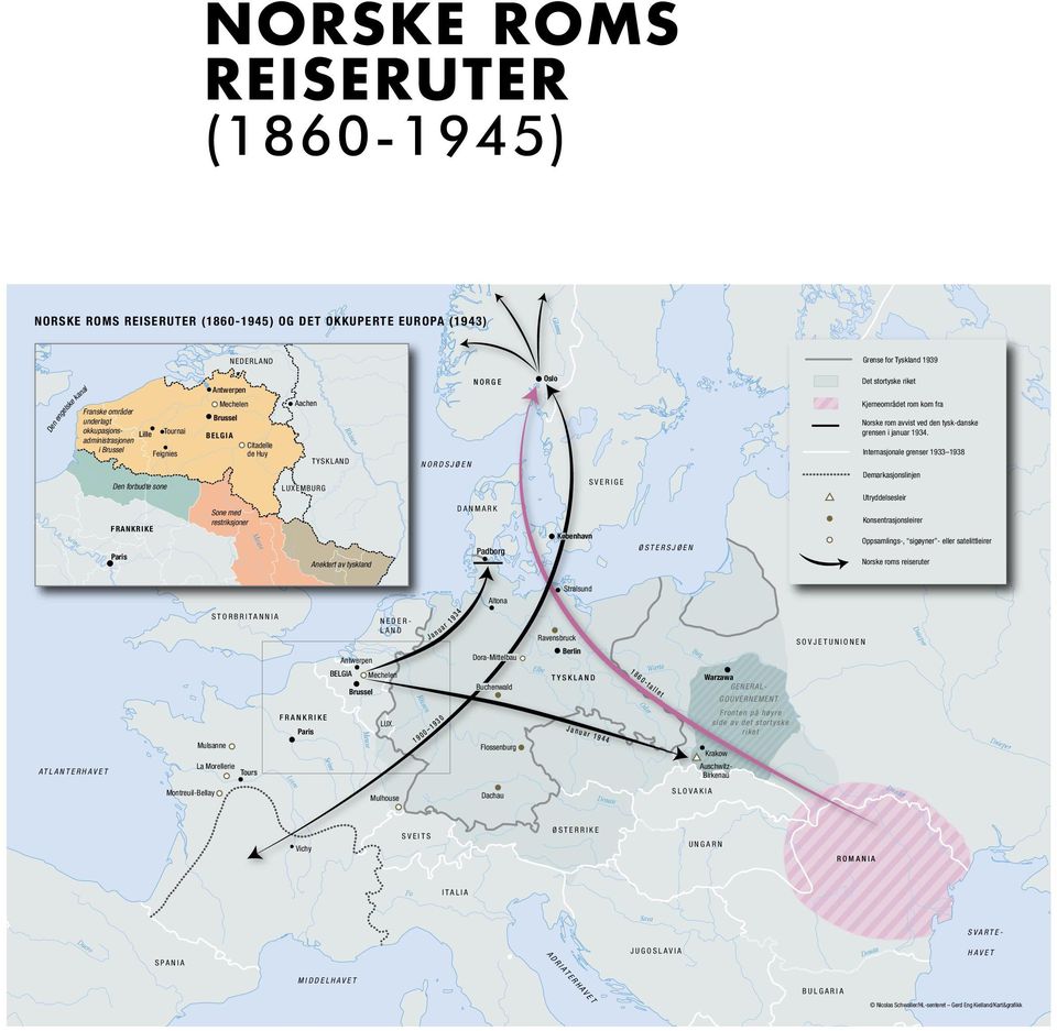 LUXEMBURG Anektert av tyskland NORGE NORDSJØEN DANMARK Padborg Oslo København SVERIGE ØSTERSJØEN Det stortyske riket Kjerneområdet rom kom fra Norske rom avvist ved den tysk-danske grensen i januar