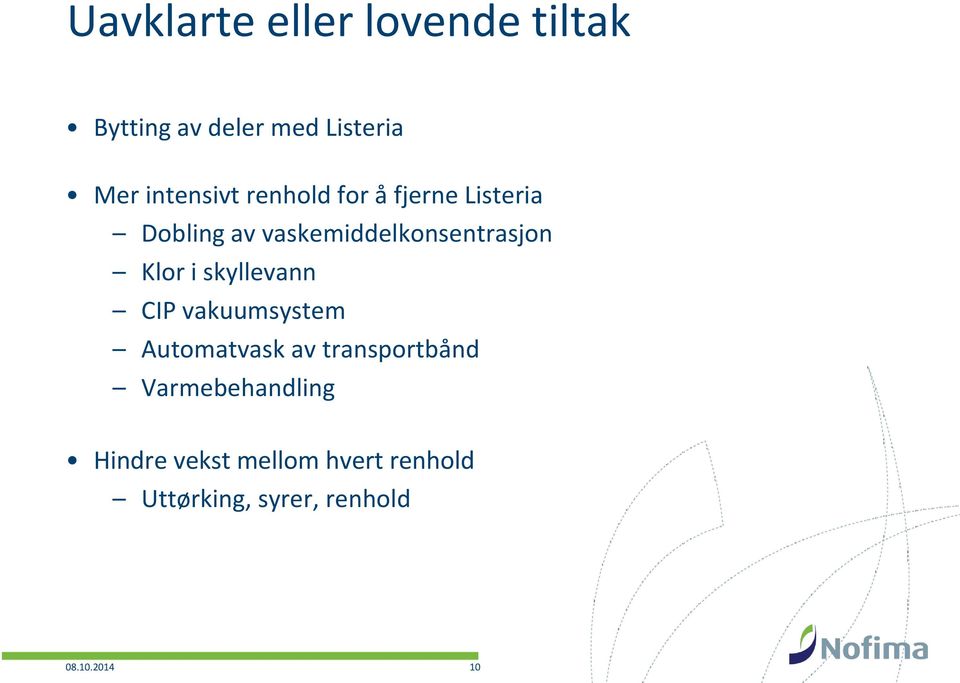 vaskemiddelkonsentrasjon Klor i skyllevann CIP vakuumsystem Automatvask