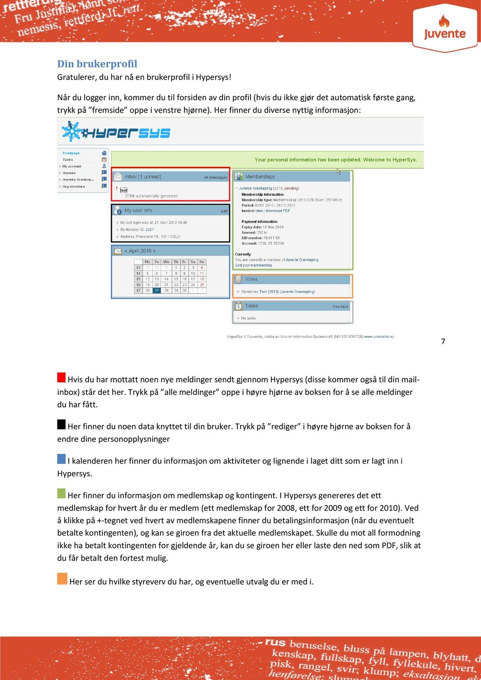 Her finner du diverse nyttig informasjon: 7 Hvis du har mottatt noen nye meldinger sendt gjennom Hypersys (disse kommer også til din mailinbox) står det her.