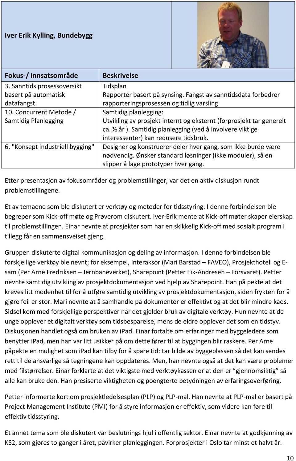 Samtidig planlegging (ved å involvere viktige interessenter) kan redusere tidsbruk. 6. "Konsept industriell bygging" Designer og konstruerer deler hver gang, som ikke burde være nødvendig.