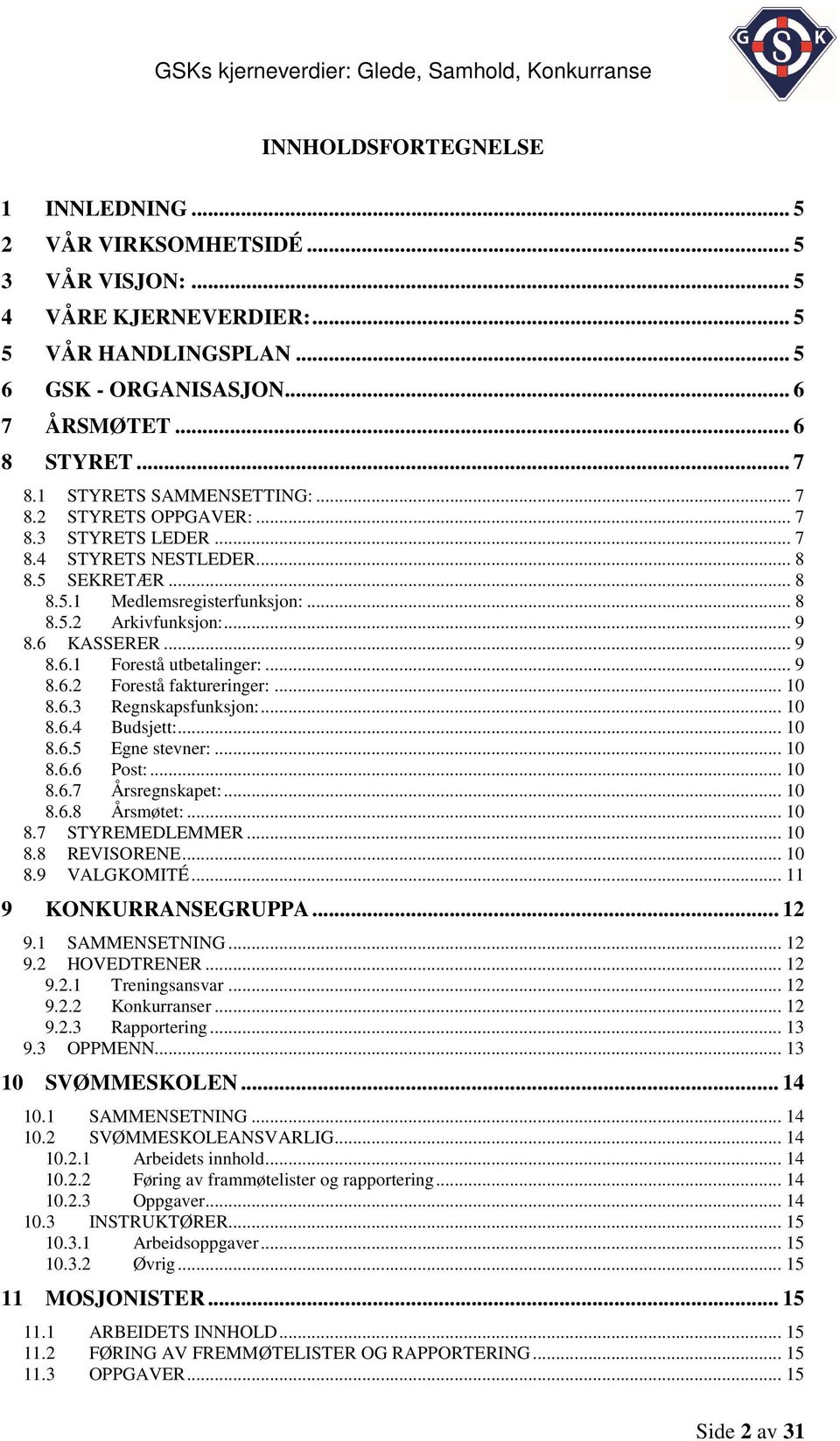 .. 9 8.6.1 Forestå utbetalinger:... 9 8.6.2 Forestå faktureringer:... 10 8.6.3 Regnskapsfunksjon:... 10 8.6.4 Budsjett:... 10 8.6.5 Egne stevner:... 10 8.6.6 Post:... 10 8.6.7 Årsregnskapet:... 10 8.6.8 Årsmøtet:.