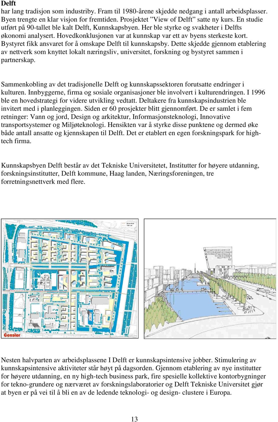 Bystyret fikk ansvaret for å omskape Delft til kunnskapsby. Dette skjedde gjennom etablering av nettverk som knyttet lokalt næringsliv, universitet, forskning og bystyret sammen i partnerskap.