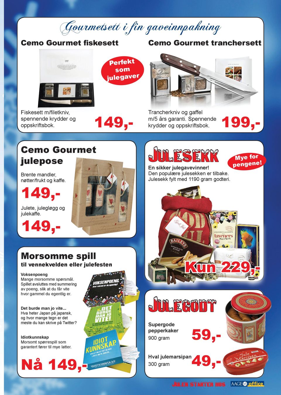 Den populære julesekken er tilbake. Julesekk fylt med 1190 gram godteri. Mye for pengene! Julete, julegløgg og julekaffe.