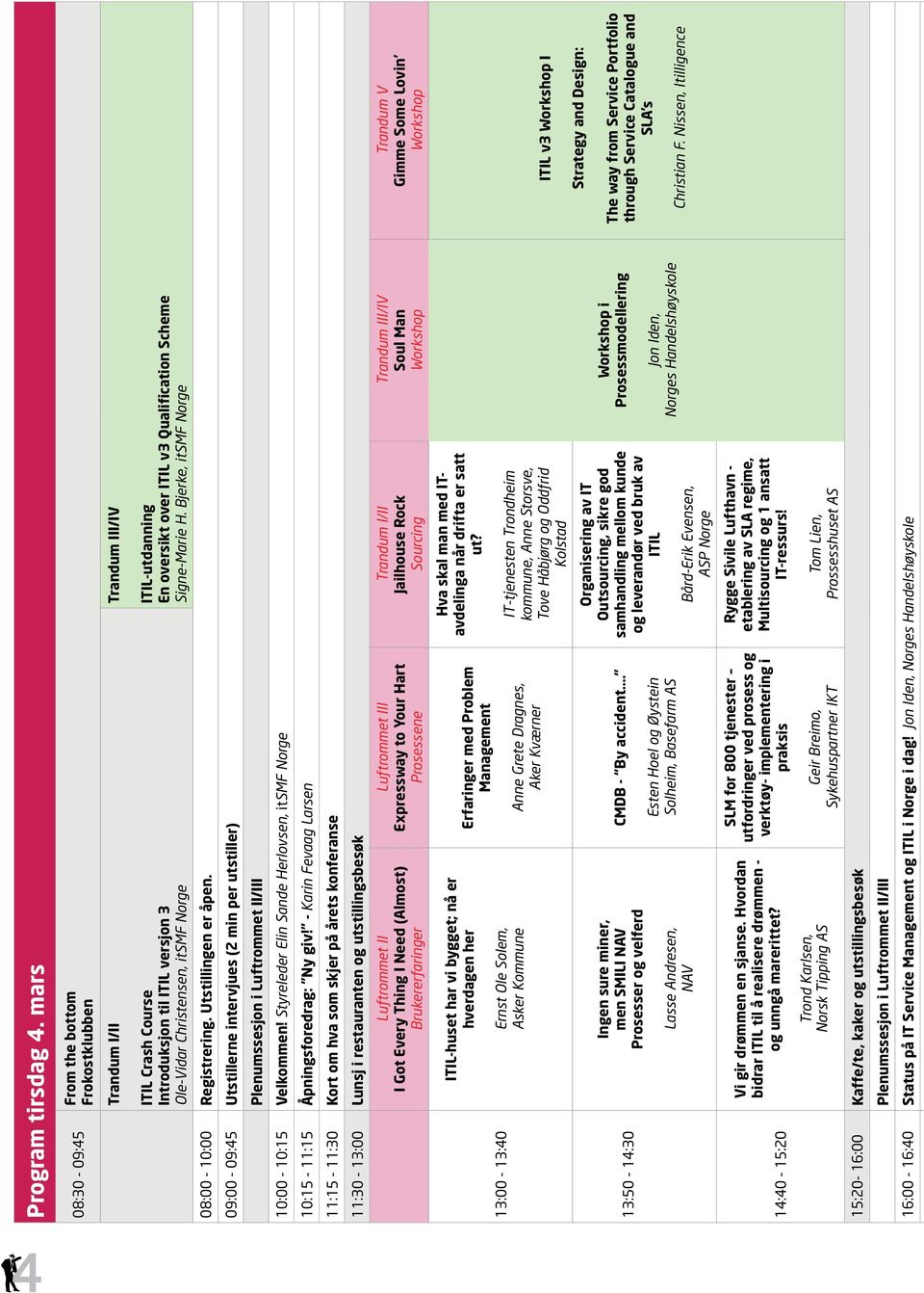 v3 Qualification Scheme Signe-Marie H. Bjerke, itsmf Norge 08:00-10:00 Registrering. Utstillingen er åpen.