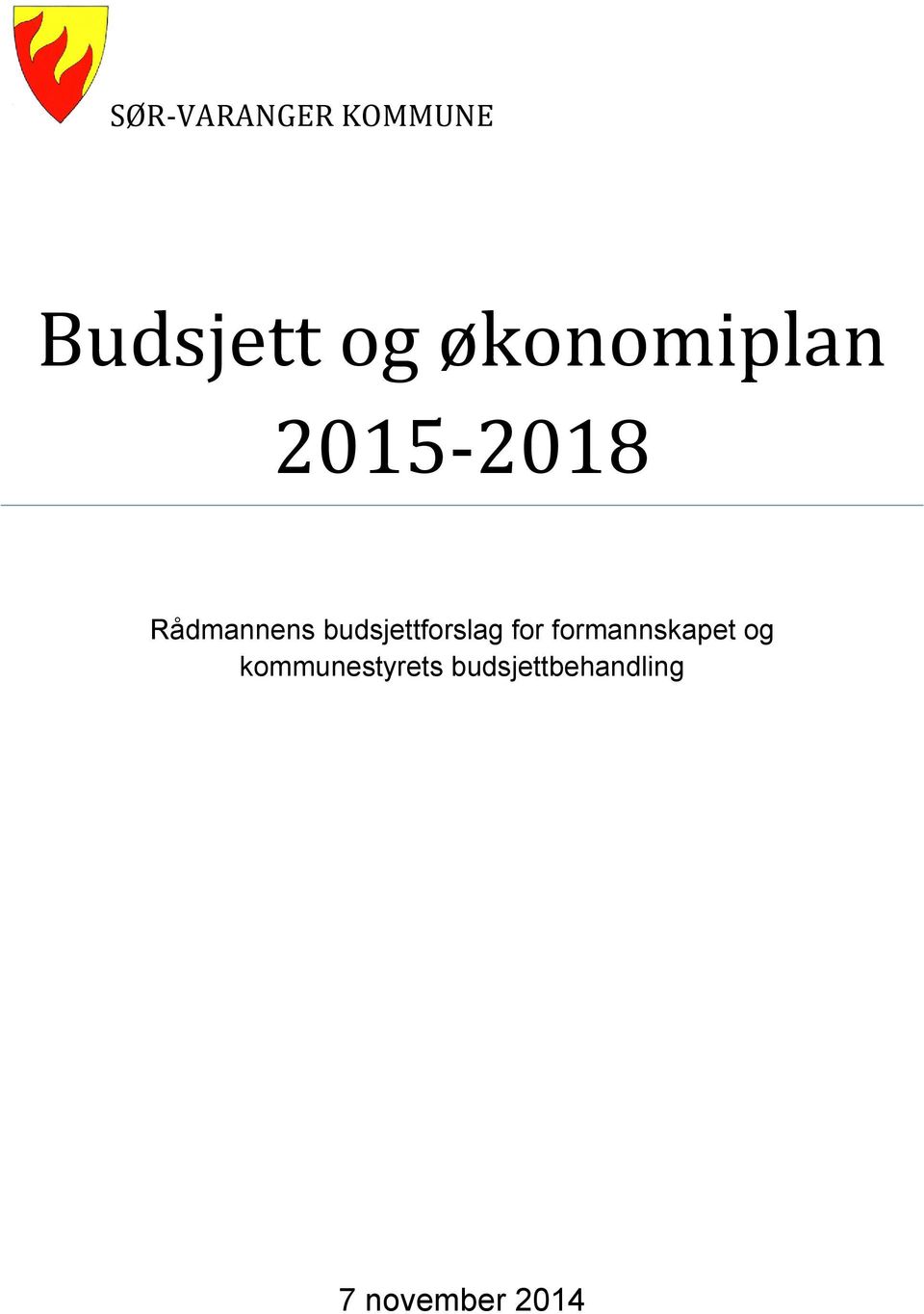 budsjettforslag for formannskapet