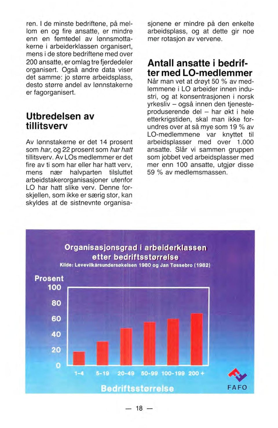 Utbredelsen av tillitsverv Av lønnstakerne er det 14 prosent som har, og 22 prosent som harhatt tillitsverv.