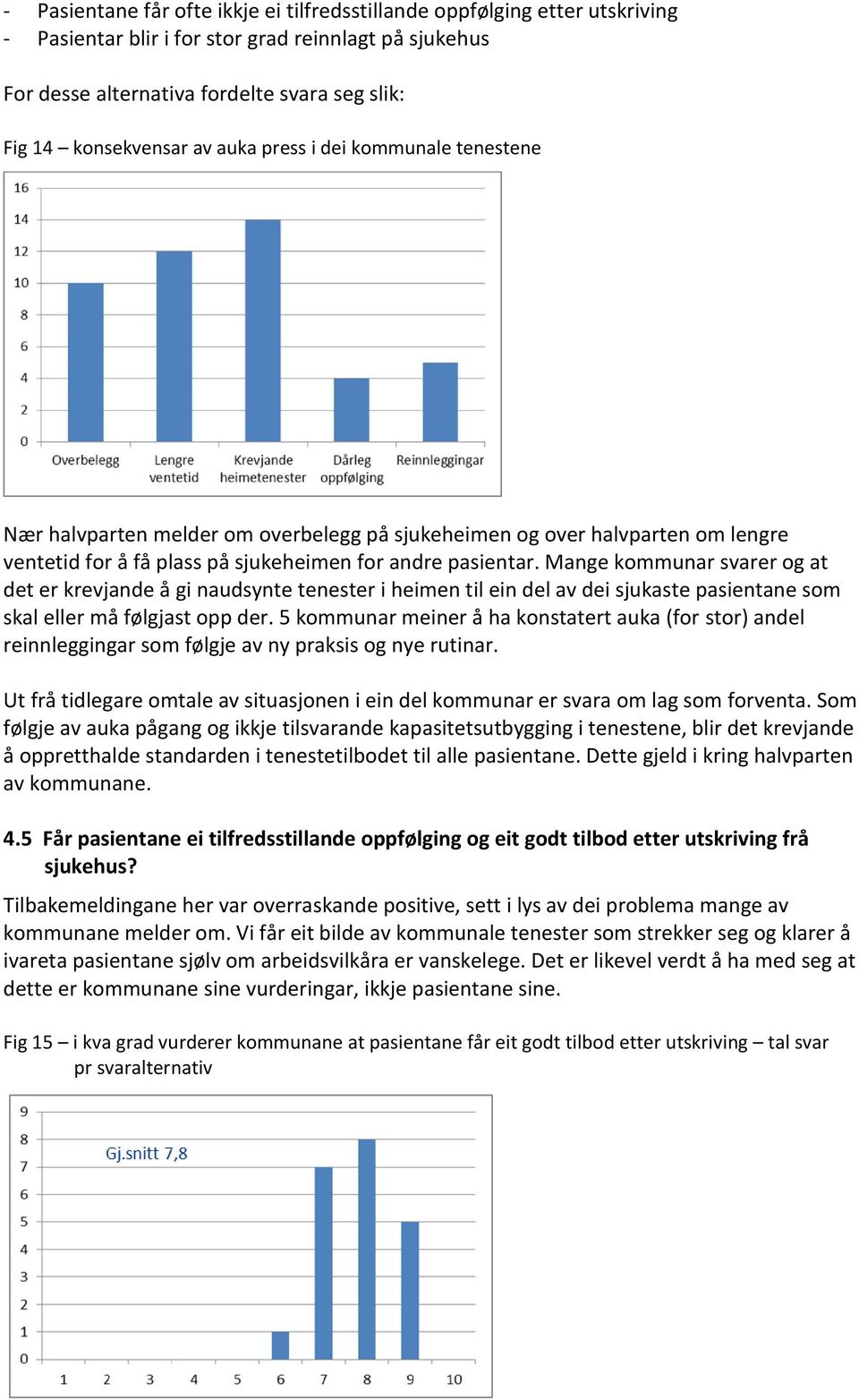 Mange kommunar svarer og at det er krevjande å gi naudsynte tenester i heimen til ein del av dei sjukaste pasientane som skal eller må følgjast opp der.