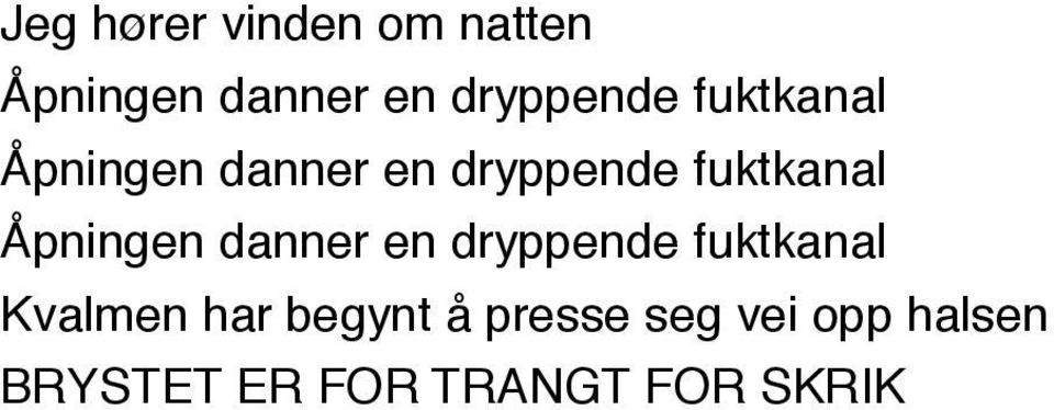 Åpningen danner en dryppende fuktkanal Kvalmen har