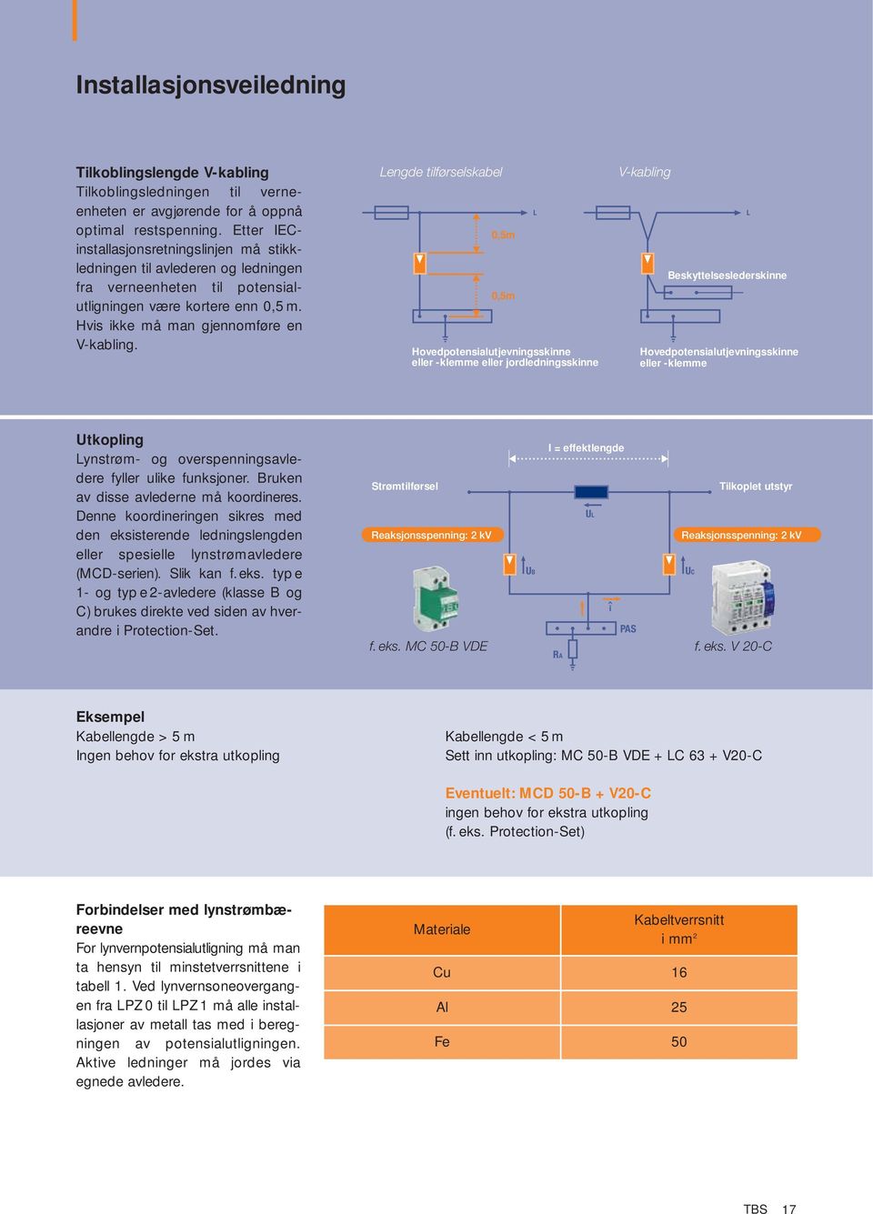 Lengde tilførselskabel 0,5m 0,5m Hovedpotensialutjevningsskinne eller -klemme eller jordledningsskinne L -kabling Beskyttelseslederskinne Hovedpotensialutjevningsskinne eller -klemme L Utkopling