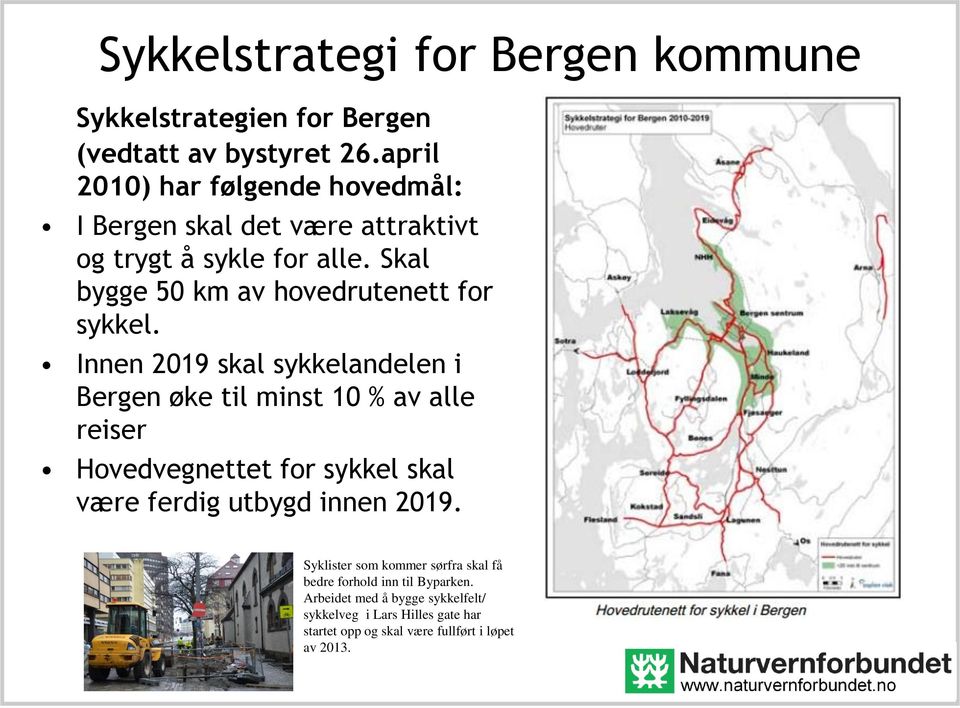 Skal bygge 50 km av hovedrutenett for sykkel.