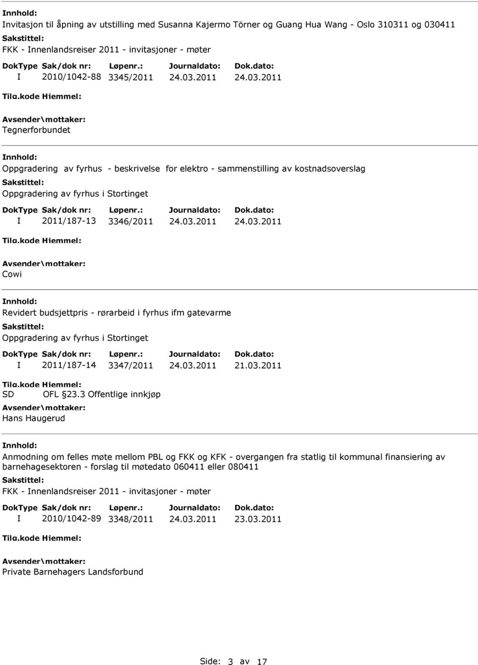 gatevarme Oppgradering av fyrhus i Stortinget 2011/187-14 3347/2011 OFL 23.3 Offentlige innkjøp Hans Haugerud 21.03.
