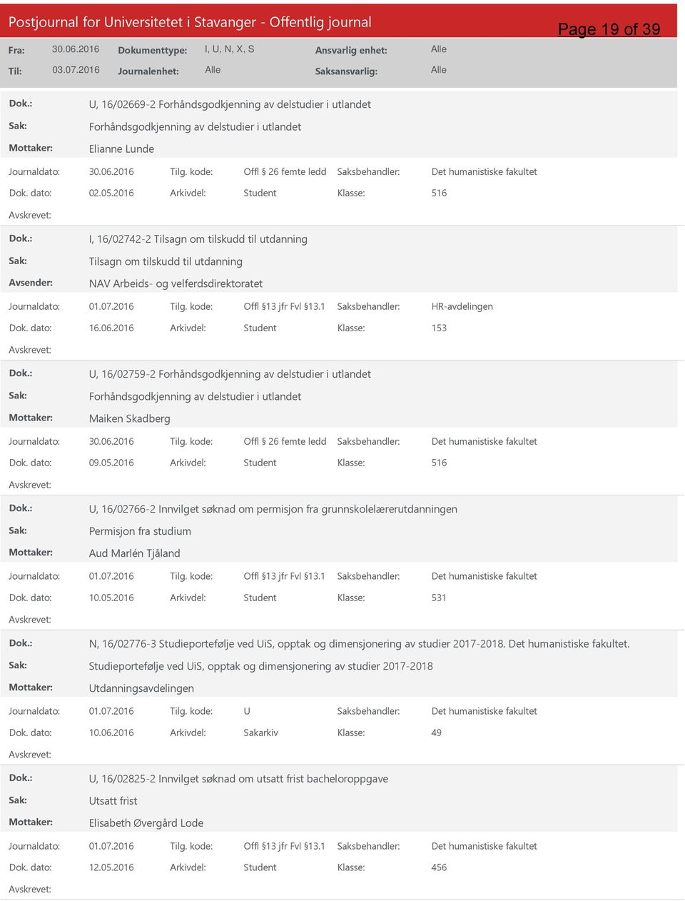 2016 Arkivdel: Student 516 I, 16/02742-2 Tilsagn om tilskudd til utdanning Tilsagn om tilskudd til utdanning NAV Arbeids- og velferdsdirektoratet HR-avdelingen Dok. dato: 16.06.