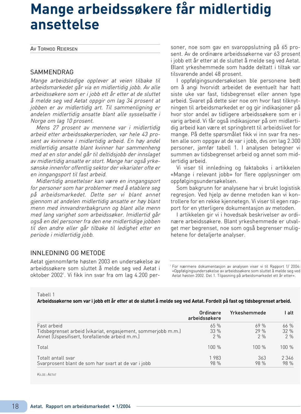 Til sammenligning er andelen midlertidig ansatte blant alle sysselsatte i Norge om lag 10 prosent.