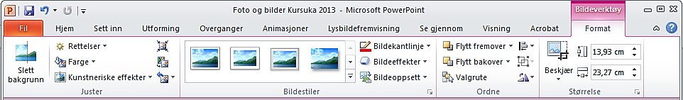 Redigering - Programvare Enkel redigering (beskjær, lys/mørke) Word, Excel