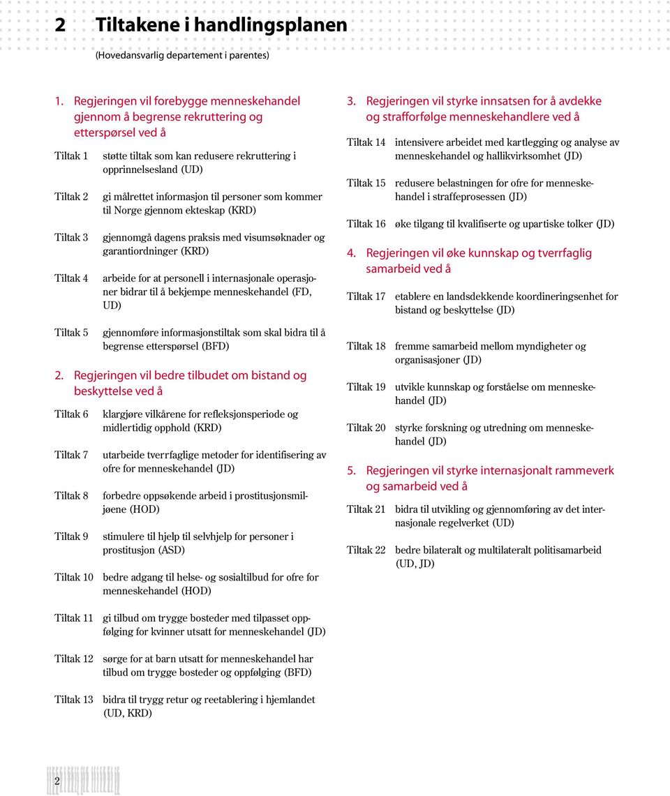 opprinnelsesland (UD) gi målrettet informasjon til personer som kommer til Norge gjennom ekteskap (KRD) gjennomgå dagens praksis med visumsøknader og garantiordninger (KRD) arbeide for at personell i