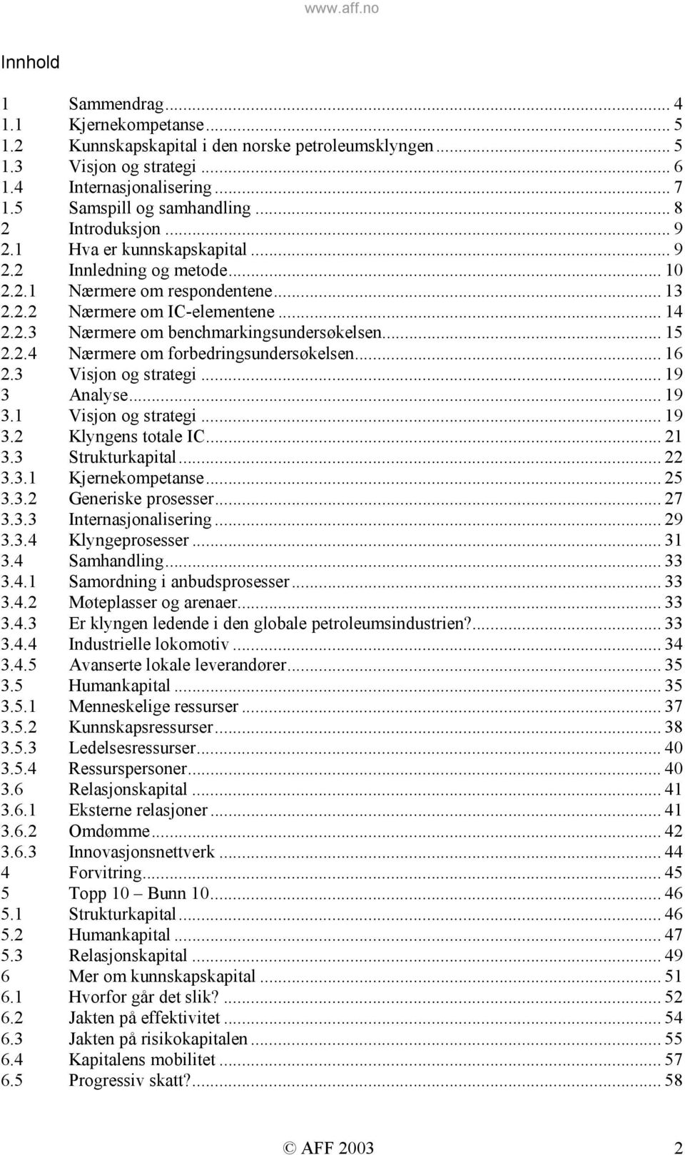 .. 15 2.2.4 Nærmere om forbedringsundersøkelsen... 16 2.3 Visjon og strategi... 19 3 Analyse... 19 3.1 Visjon og strategi... 19 3.2 Klyngens totale IC... 21 3.3 Strukturkapital... 22 3.3.1 Kjernekompetanse.