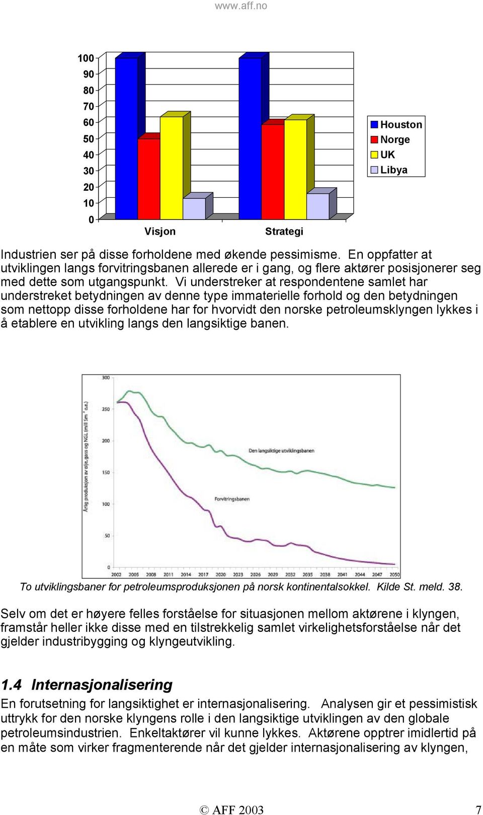 Vi understreker at respondentene samlet har understreket betydningen av denne type immaterielle forhold og den betydningen som nettopp disse forholdene har for hvorvidt den norske petroleumsklyngen