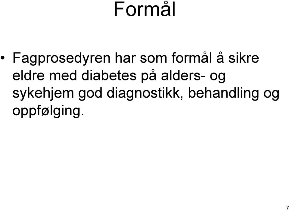 diabetes på alders- og sykehjem