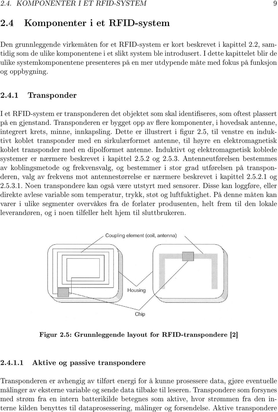 2.4.1 Transponder I et RFID-system er transponderen det objektet som skal identiseres, som oftest plassert på en gjenstand.