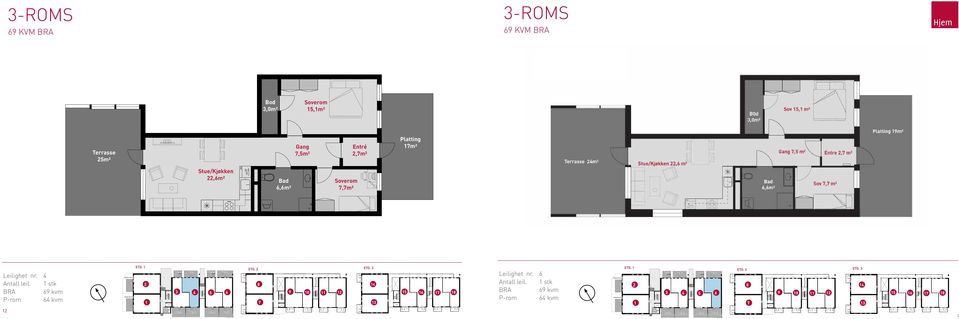 s s 4 s 3 s s 6 3-roms 69 kvm bra 3-roms 69 kvm bra Skrensen 4 Bod 3,0m² 5,m² Terrasse 5m² Gang 7,5m² Entré,7m² Platting 7m² Stue/Kjøkken,6m² Bad 6,6m² 7,7m² Leilighet nr. 4 ntall leil.