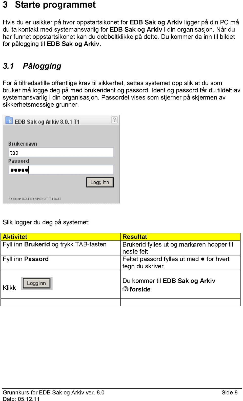 1 Pålogging For å tilfredsstille offentlige krav til sikkerhet, settes systemet opp slik at du som bruker må logge deg på med brukerident og passord.