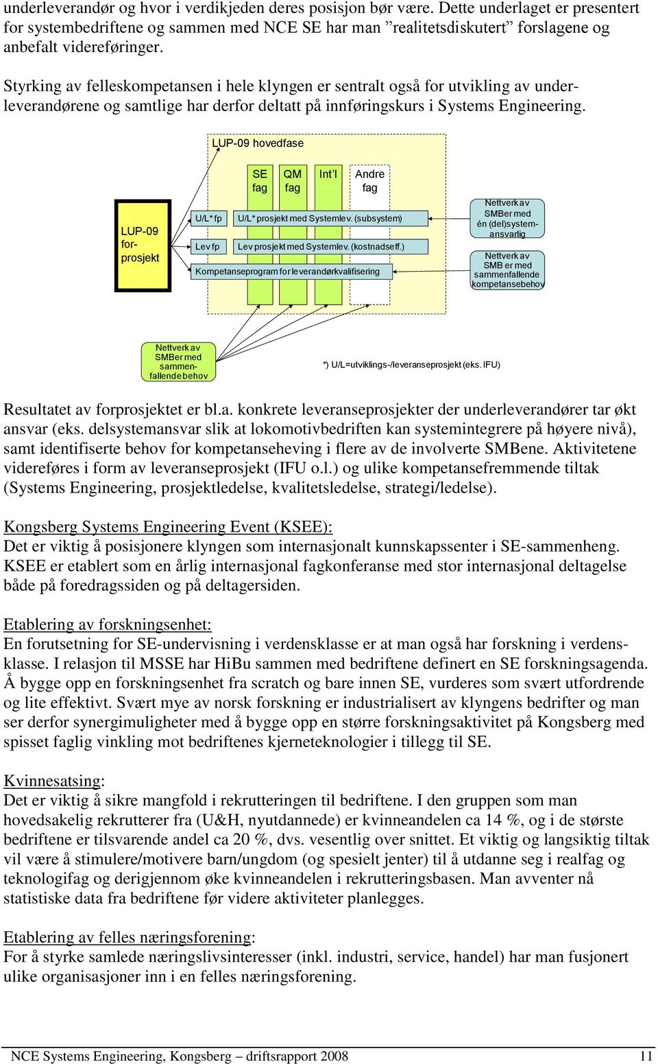 Styrking av felleskompetansen i hele klyngen er sentralt også for utvikling av underleverandørene og samtlige har derfor deltatt på innføringskurs i Systems Engineering.