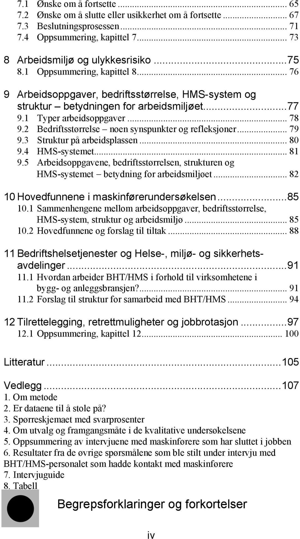 2 Bedriftsstørrelse noen synspunkter og refleksjoner... 79 9.3 Struktur på arbeidsplassen... 80 9.4 HMS-systemet... 81 9.