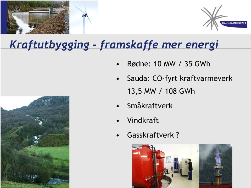 CO-fyrt kraftvarmeverk 13,5 MW / 108