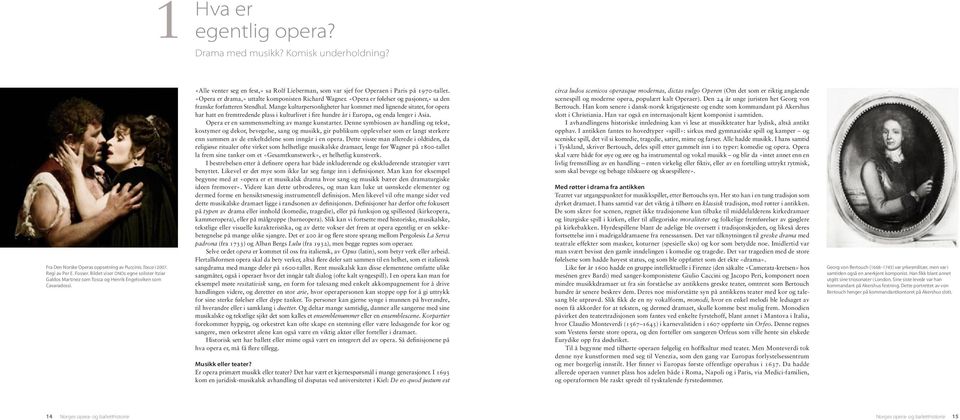 «Opera er drama,» uttalte komponisten Richard Wagner. «Opera er følelser og pasjoner,» sa den franske forfatteren Stendhal.