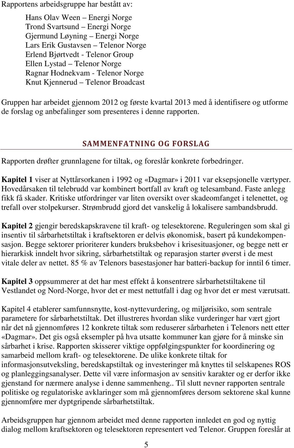 anbefalinger som presenteres i denne rapporten. SAMMENFATNING OG FORSLAG Rapporten drøfter grunnlagene for tiltak, og foreslår konkrete forbedringer.