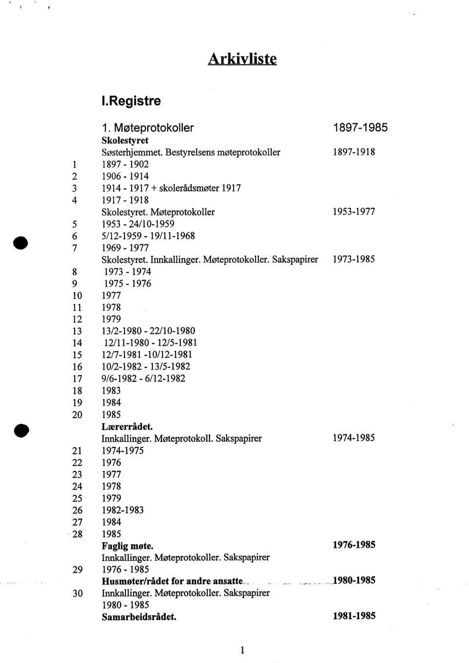 Sakspapirer 1973-1985 8 1973-1974 9 1975-1976 10 1977 11 1978 12 1979 13 13/2-1980 - 22/10-1980 14 12/11-1980 - 12/5-1981 15 12/7-1981 -10/12-1981 16 10/2-1982 - 13/5-1982 17 9/6-1982 - 6/12-1982 18