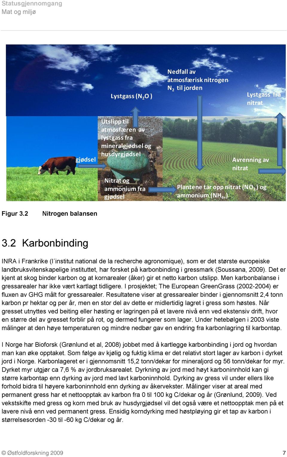 2 Karbonbinding INRA i Frankrike (l institut national de la recherche agronomique), som er det største europeiske landbruksvitenskapelige instituttet, har forsket på karbonbinding i gressmark