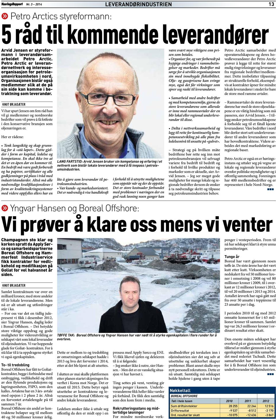 Knut Ørjasæter Vi har spurt Jensen om fem råd han vil gi medlemmer og nordnorske bedrifter som vil prøve å få fotfeste i den konservative bransjen som oljenæringen er.