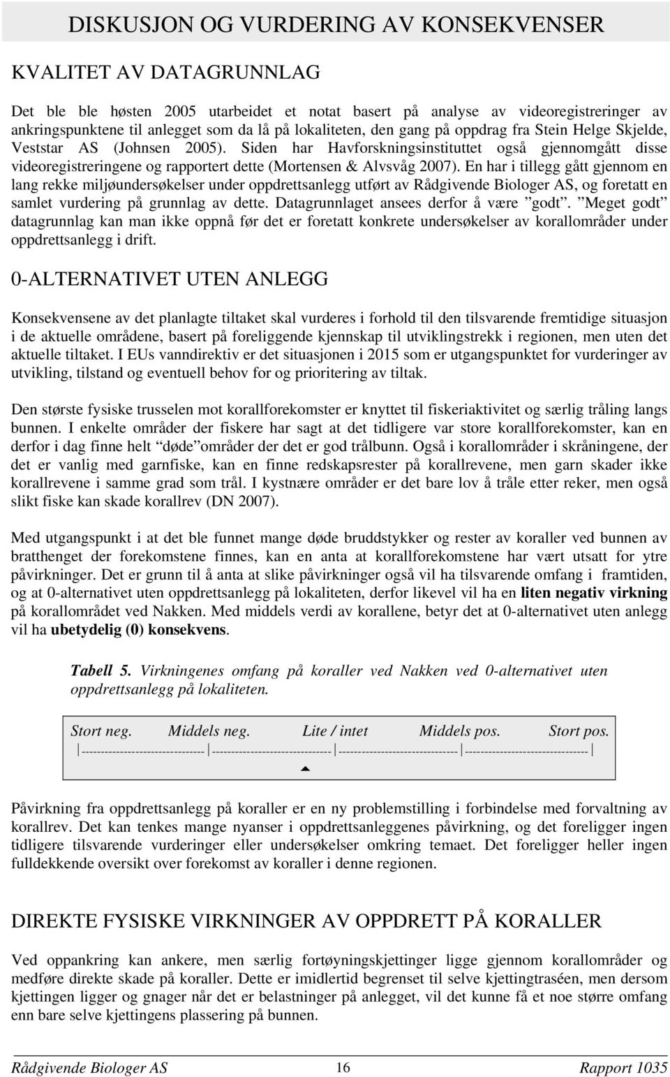 Siden har Havforskningsinstituttet også gjennomgått disse videoregistreringene og rapportert dette (Mortensen & Alvsvåg 27).